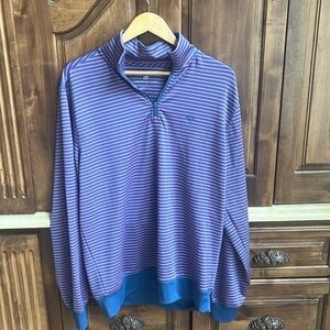 Southern Tide Men’s striped quarter zip, size medium.